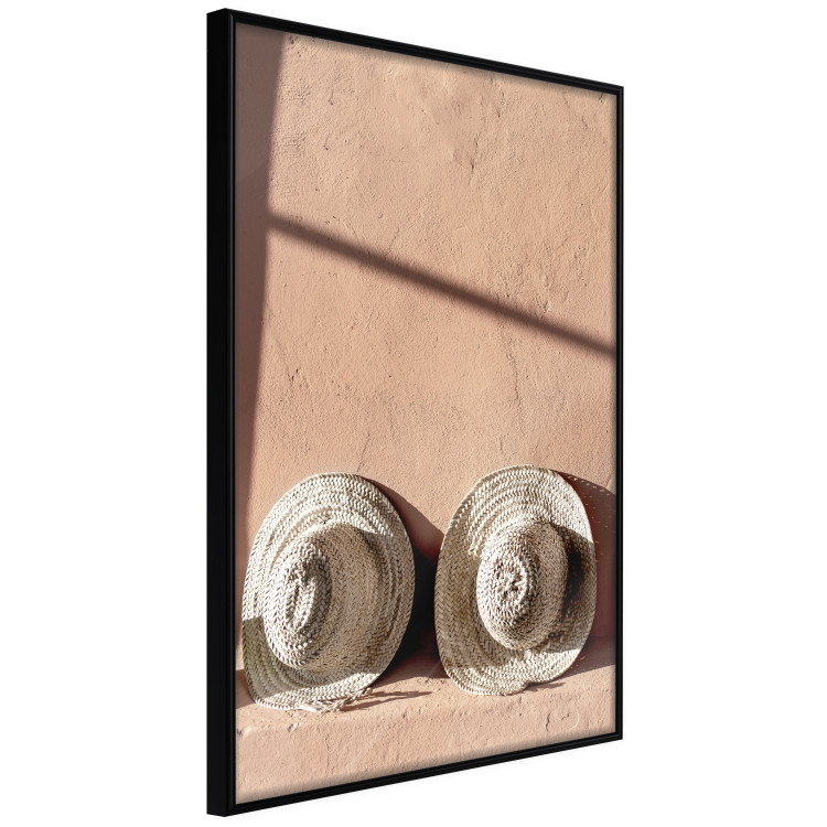 Poster Sunlit Couple - two hats in the sunlight against a wall 129509 additionalImage 13