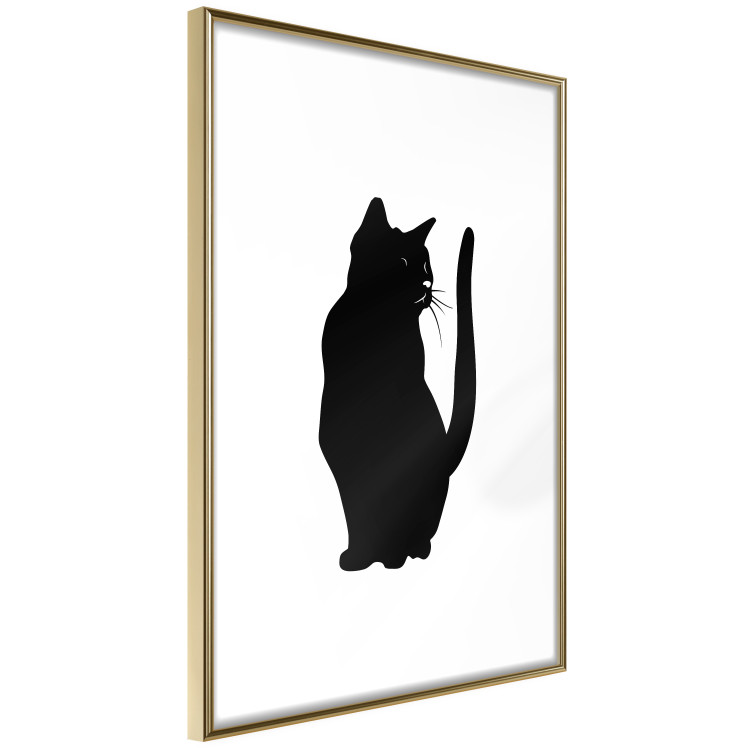 Wall Poster Curious Cat - abstract black animal on plain white background 129609 additionalImage 12