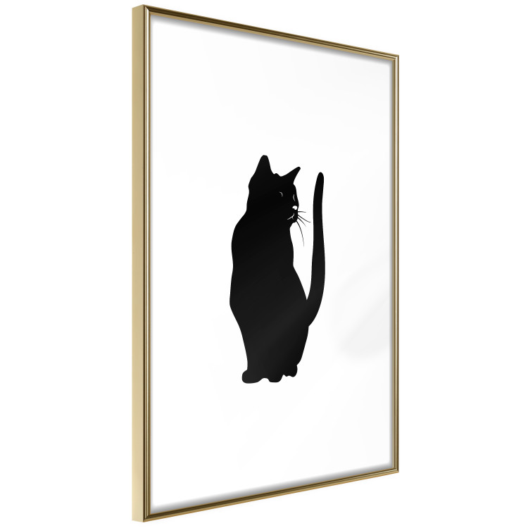 Wall Poster Curious Cat - abstract black animal on plain white background 129609 additionalImage 7
