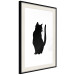 Wall Poster Curious Cat - abstract black animal on plain white background 129609 additionalThumb 2