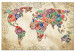Canvas Travel Mementos (1-piece) Wide - vintage-style world map 129809