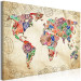 Canvas Travel Mementos (1-piece) Wide - vintage-style world map 129809 additionalThumb 2