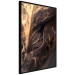 Wall Poster Tangled Trace - golden leaf with distinct texture on a black background 130509 additionalThumb 11