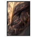 Wall Poster Tangled Trace - golden leaf with distinct texture on a black background 130509 additionalThumb 16