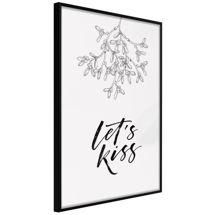 Poster Let's Kiss - plant motif and black English text on a light background 130809 additionalImage 12