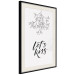 Poster Let's Kiss - plant motif and black English text on a light background 130809 additionalThumb 6