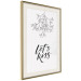 Poster Let's Kiss - plant motif and black English text on a light background 130809 additionalThumb 8