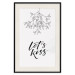 Poster Let's Kiss - plant motif and black English text on a light background 130809 additionalThumb 20