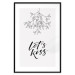 Poster Let's Kiss - plant motif and black English text on a light background 130809 additionalThumb 15