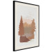 Poster Autumn in the Mountains - autumn landscape of trees on a solid gray background 131909 additionalThumb 2