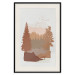 Poster Autumn in the Mountains - autumn landscape of trees on a solid gray background 131909 additionalThumb 19