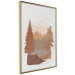 Poster Autumn in the Mountains - autumn landscape of trees on a solid gray background 131909 additionalThumb 14