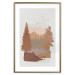 Poster Autumn in the Mountains - autumn landscape of trees on a solid gray background 131909 additionalThumb 14