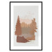 Poster Autumn in the Mountains - autumn landscape of trees on a solid gray background 131909 additionalThumb 15