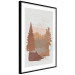 Poster Autumn in the Mountains - autumn landscape of trees on a solid gray background 131909 additionalThumb 8