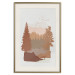 Poster Autumn in the Mountains - autumn landscape of trees on a solid gray background 131909 additionalThumb 20