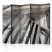 Room Divider Screen 3D Concrete II (5-piece) - industrial abstraction in gray 133009