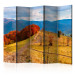 Room Divider Screen Colorful Autumn Landscape II (5-piece) - fields and trees against the backdrop of mountains 133109