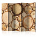 Room Separator Wood Layers II (5-piece) - wooden composition in brown pattern 133209