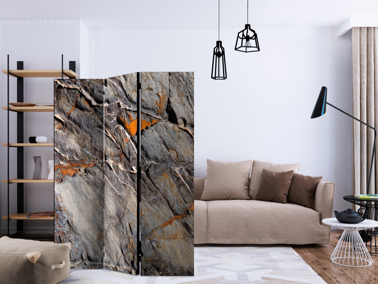Room Divider Mountain Bastion (3-piece) - composition with gray rock texture 133509 additionalImage 4
