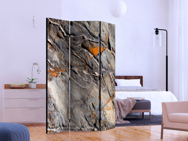 Room Divider Mountain Bastion (3-piece) - composition with gray rock texture 133509 additionalImage 2