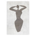 Poster Dancing Woman - black silhouette of a dancing woman on a gray background 134209