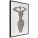 Poster Dancing Woman - black silhouette of a dancing woman on a gray background 134209 additionalThumb 11