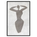 Poster Dancing Woman - black silhouette of a dancing woman on a gray background 134209 additionalThumb 16