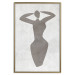 Poster Dancing Woman - black silhouette of a dancing woman on a gray background 134209 additionalThumb 17