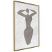 Poster Dancing Woman - black silhouette of a dancing woman on a gray background 134209 additionalThumb 12