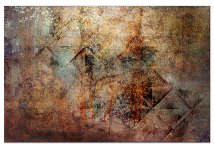 Canvas Print Copper sheet - abstraction with a copper surface covered with a patina 135109