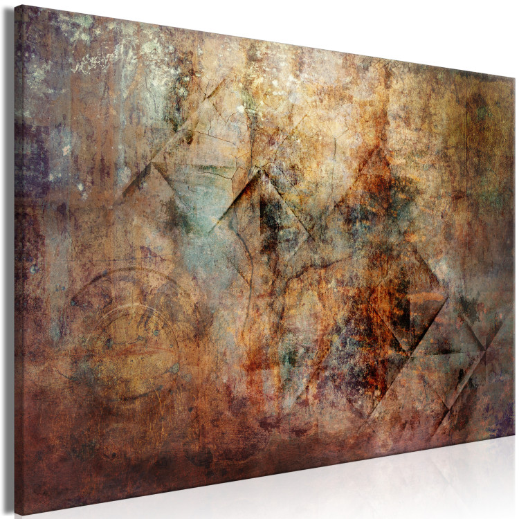 Canvas Print Copper sheet - abstraction with a copper surface covered with a patina 135109 additionalImage 2