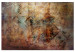 Canvas Print Copper sheet - abstraction with a copper surface covered with a patina 135109