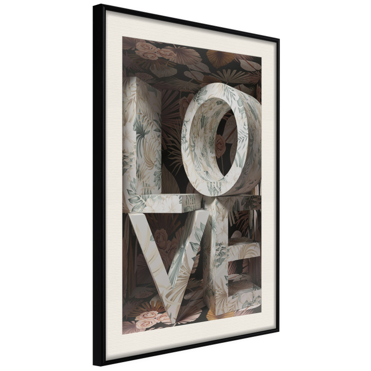 Wall Poster Deco Love - texts in plants with imitation of 3D effect on a flowery background 135509 additionalImage 23