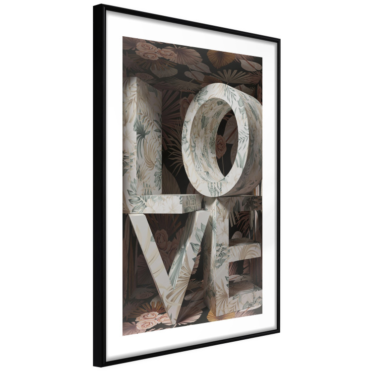 Wall Poster Deco Love - texts in plants with imitation of 3D effect on a flowery background 135509 additionalImage 18