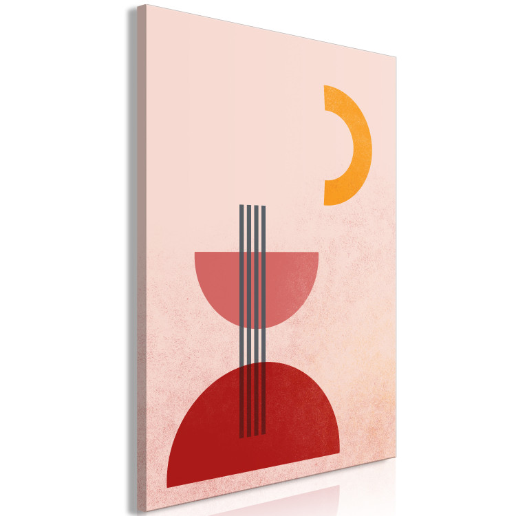 Canvas Abstract fountain and moon - graphic motif in red colors 135609 additionalImage 2