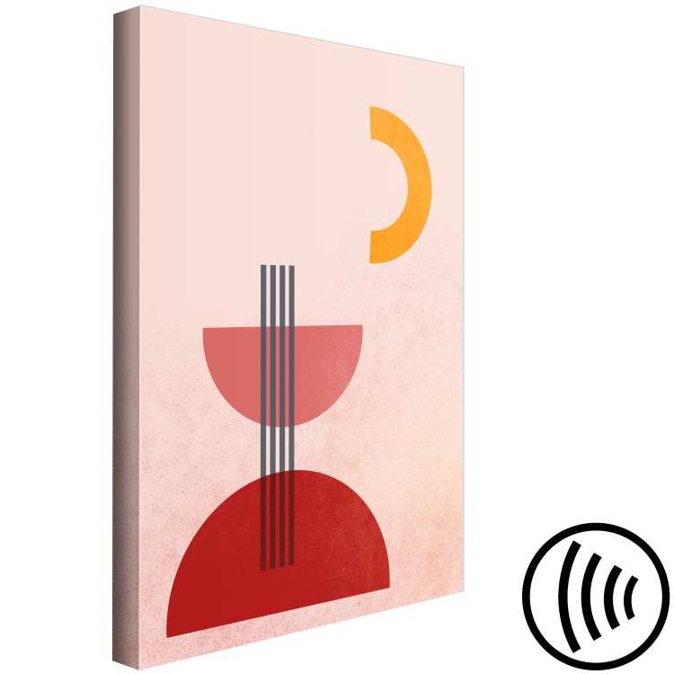 Canvas Abstract fountain and moon - graphic motif in red colors 135609 additionalImage 6