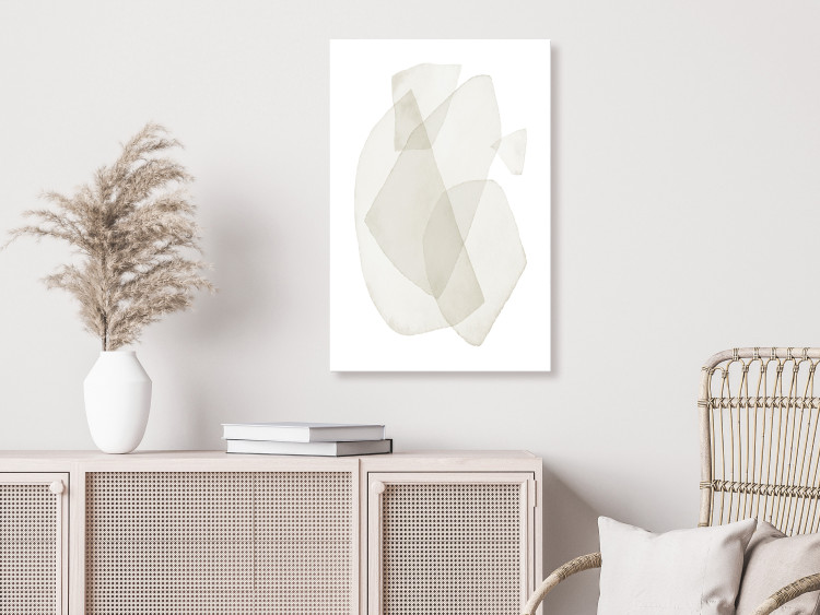 Canvas Print Beige shapes - Boho Abstraction stylized on watercolor 136009 additionalImage 3