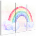 Canvas Rainbow Day (3-piece) - colorful watercolor-painted composition 142309 additionalThumb 2