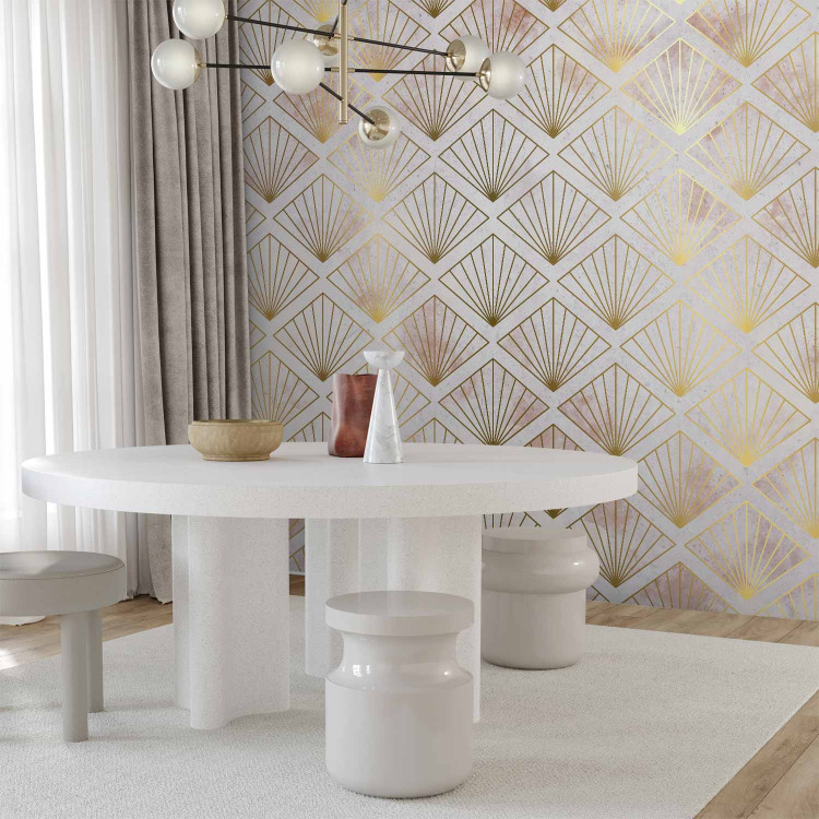 Photo Wallpaper A reminiscence of art deco - a uniform composition in a gold-coloured pattern 142709 additionalImage 7