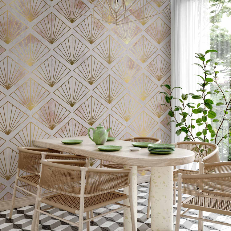 Photo Wallpaper A reminiscence of art deco - a uniform composition in a gold-coloured pattern 142709 additionalImage 4