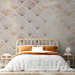 Photo Wallpaper A reminiscence of art deco - a uniform composition in a gold-coloured pattern 142709 additionalThumb 2