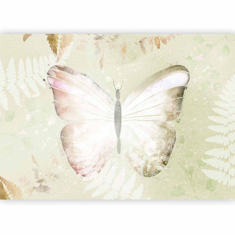 Wall Mural Paradise nature - large butterfly on a background with plants in shades of green 143509 additionalImage 1