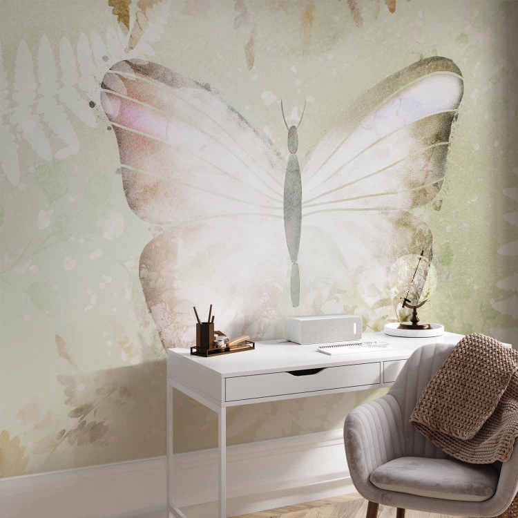 Wall Mural Paradise nature - large butterfly on a background with plants in shades of green 143509 additionalImage 4