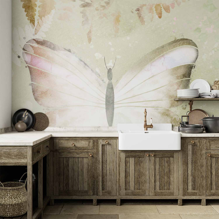 Wall Mural Paradise nature - large butterfly on a background with plants in shades of green 143509 additionalImage 6