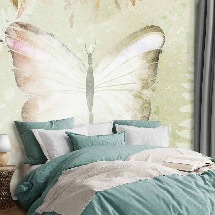 Wall Mural Paradise nature - large butterfly on a background with plants in shades of green 143509 additionalImage 2