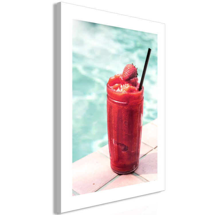 Canvas Print Strawberry Cocktail (1-piece) - still life in a summer frame 144109 additionalImage 2
