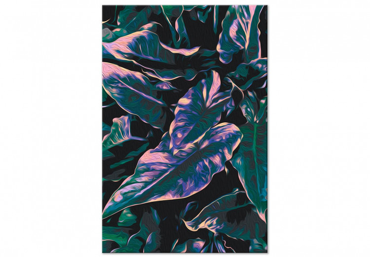 Paint by Number Kit Mysterious Plant - Dark Leaves of Purple and Turquoise Colors 146209 additionalImage 3