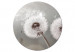 Round Canvas Blown - Photo of a Blown Dandelion on a Gray-Beige Background 148609