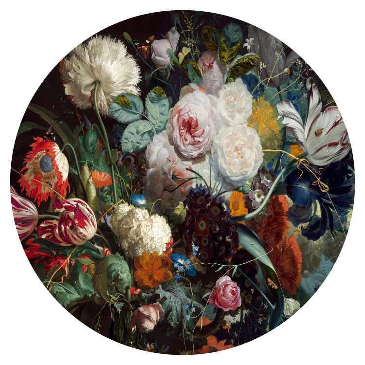 Canvas Print Flowers - Painted Bouquet in the Baroque Style on a Dark Background 148909 additionalImage 1